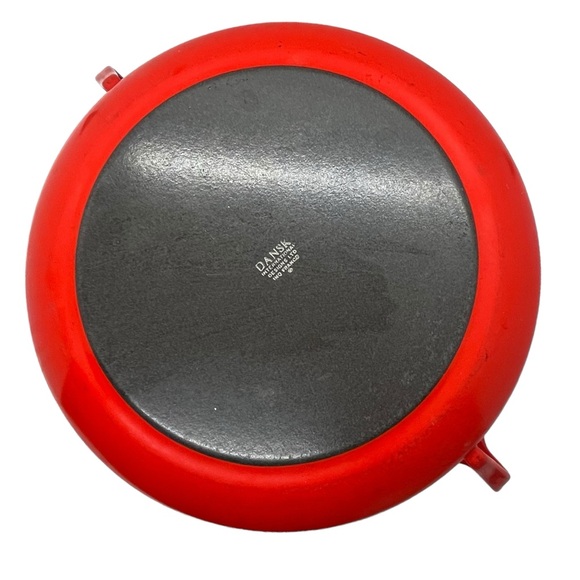 Vintage Dansk Kobenstyle Enamelware Red Dutch Oven/Casserole Round, France 8.5" - Picture 3 of 12
